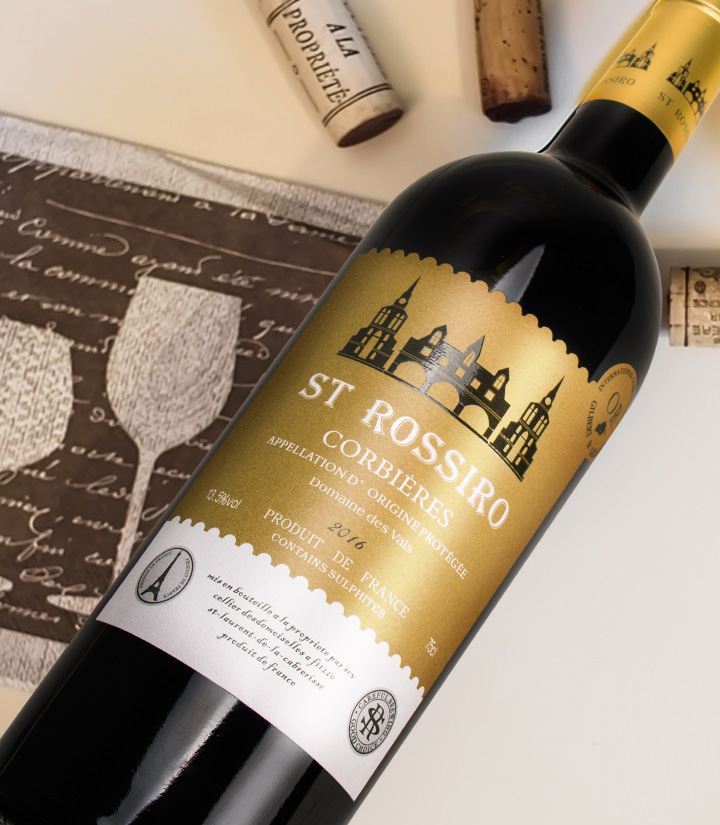 13.5°法国圣罗西罗干红葡萄酒750ml 件