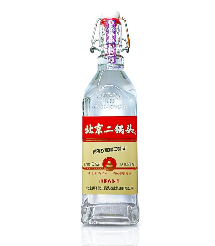 52°北京二锅头酒纯粮6（红）500ml